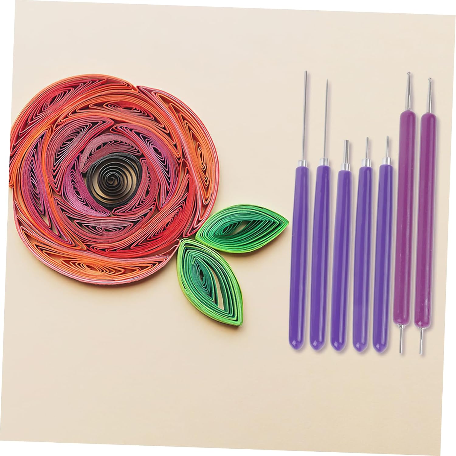 Veemoon 5sets Quilling Pens for Paper Rolling and Curling Quilling Tool Kit Pens and Double-Headed Needles for Art Crafting