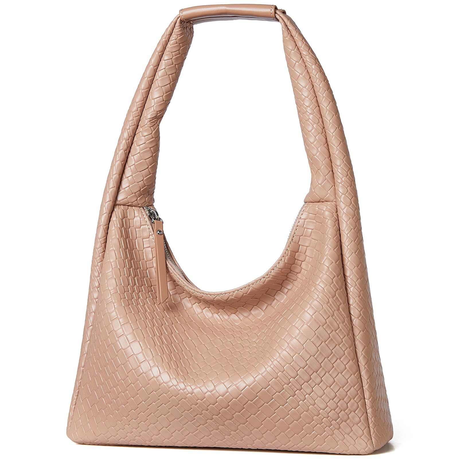 BostantenPurses for Women Woven Shoulder Bag Vegan Leather Hobo Designer Handbags