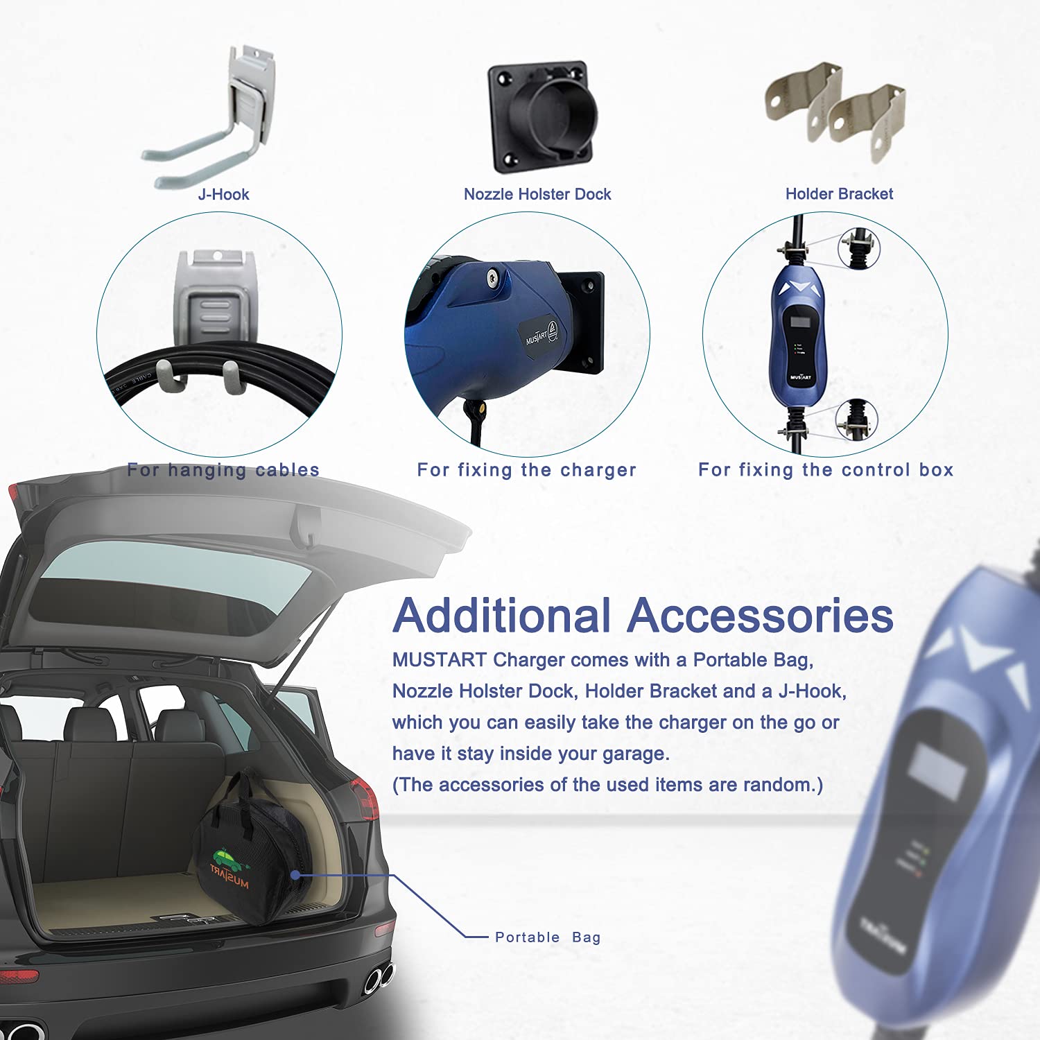 MUSTART TRAVELMASTER Level 2 Portable EV Charger, 25ft Cable