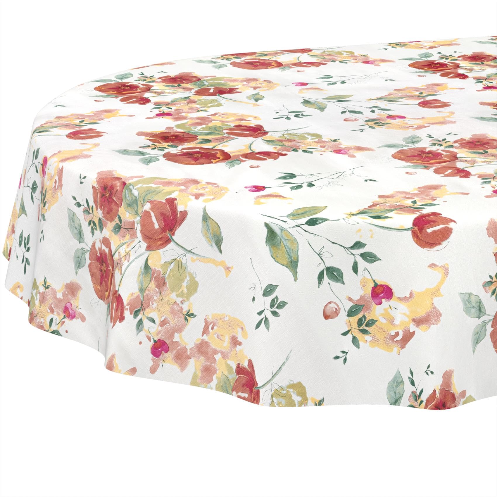 Tovaglia cerata, lavabile, facile da pulire, impermeabile, effetto loto, ovale, 220 x 140 cm, con bordo tagliato