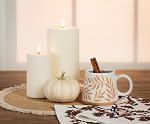 Abbott Collection Wax LED Flameless Ball Candle - Sand | Flameless LED, Real Wax, 8-Hour Timer, 2 AA Batteries, 4"D