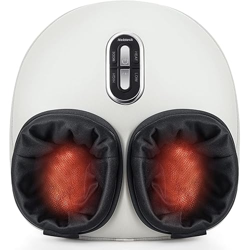 Nekteck Foot Massager with Heat for Neuropathy Plantar Fasciitis, Valentines Day Gifts for Him Her Relaxation, 2026 Upgraded Shiatsu Air Compression Feet Massager for Size Up to US 11, FSA Eligible