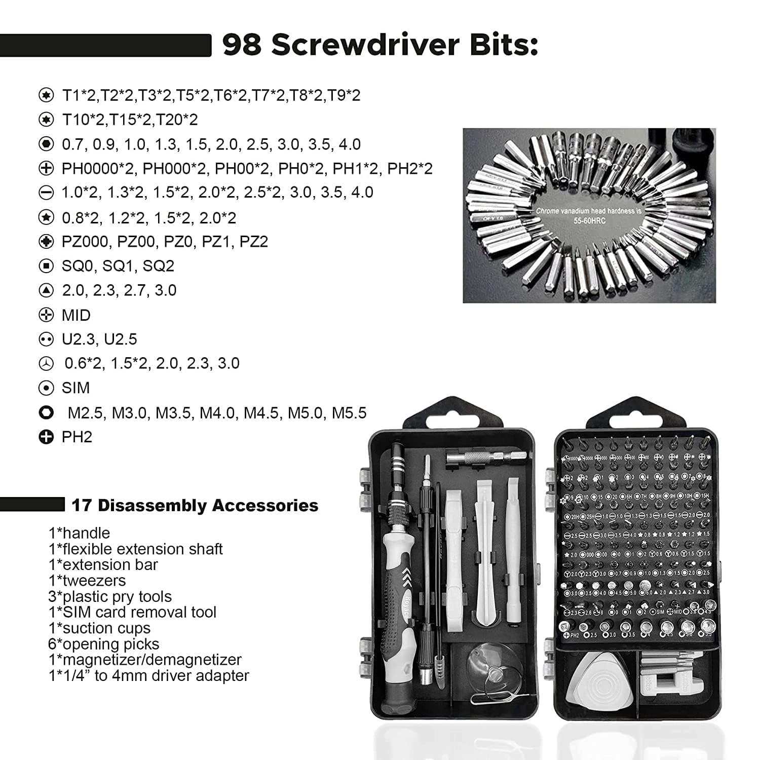 PAVITYAKSH Screw driver Tool kit set, 115 in 1 Professional Precision Screwdriver Set, Multipurpose Mobile, Computer, Laptop repair tool set kit, Home repairing kit 3