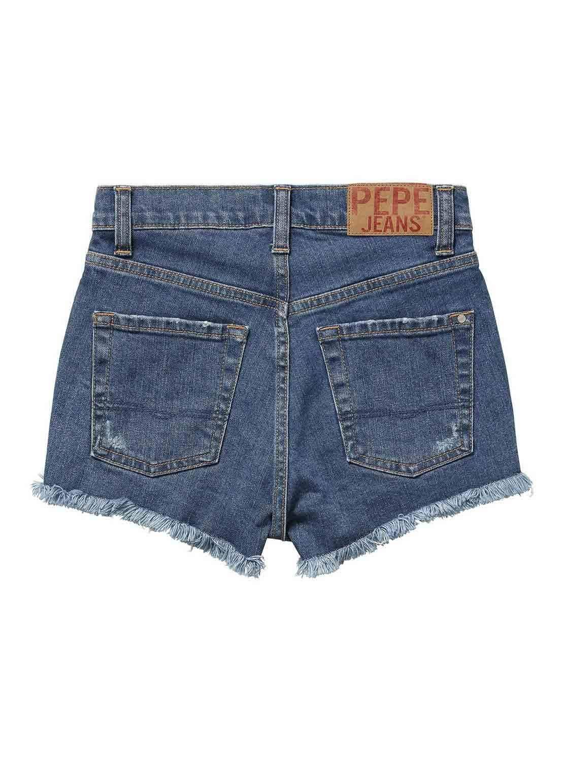 Pepe Jeans -Short Vaquero PG800583 Patty Flow 000 Denim -PANTALÓN Corto Vaquero NIÑA (8 AÑOS)