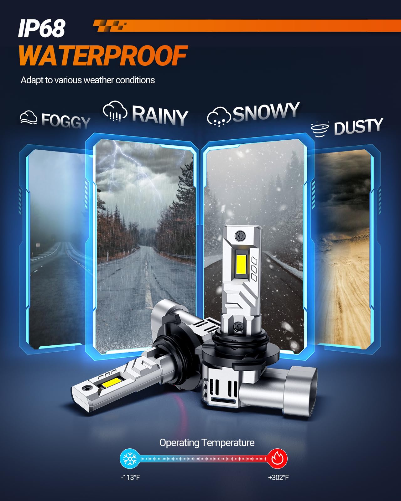 SEALIGHT 9006 Bulbs 30000LM 8X Brightness 9006 Light Bulbs 6500K Cool White Bulbs with 15000RPM Fan Plug and — view 5