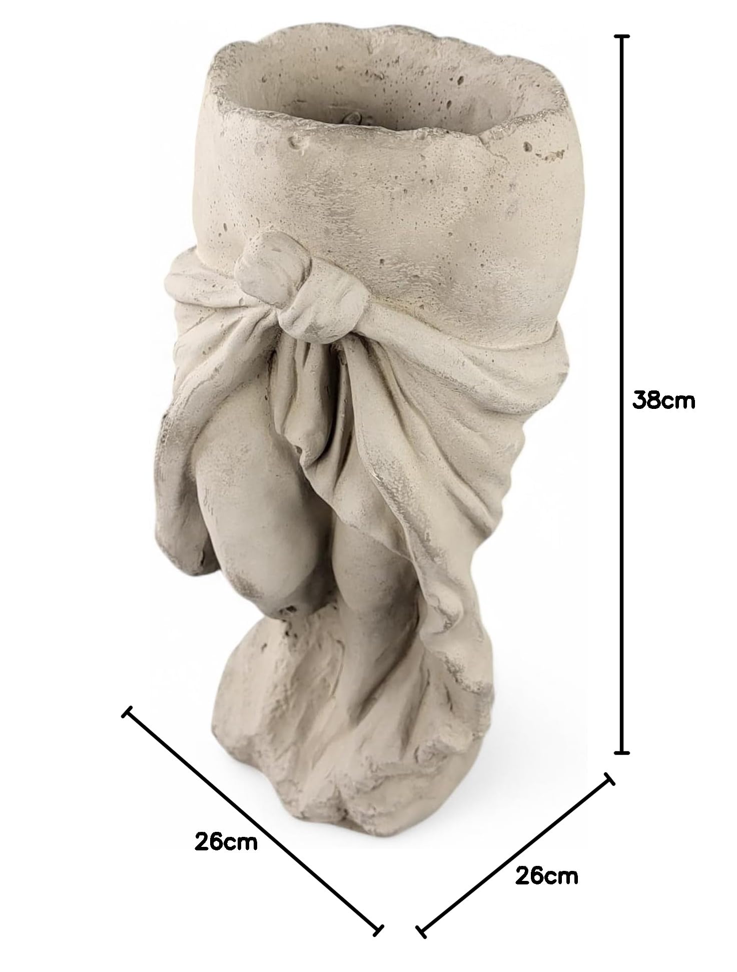 GMMH Ciężka figurka ogrodowa, statuetka ogrodowa z doniczką, poidło dla ptaków, rzymska rzeźba kamienna, popiersie kamienne, figura dekoracyjna, grecka statuetka z odlewu kamiennego, do użytku na
