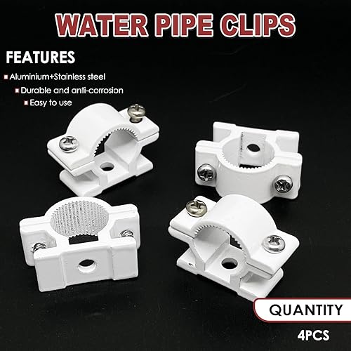 Miniatura 10 de 4 clips de tubo de agua, abrazadera de tubo de aluminio montada en la pared, abrazaderas C, para tubos de diámetro exterior de 0.787 in0.78 pulgadas