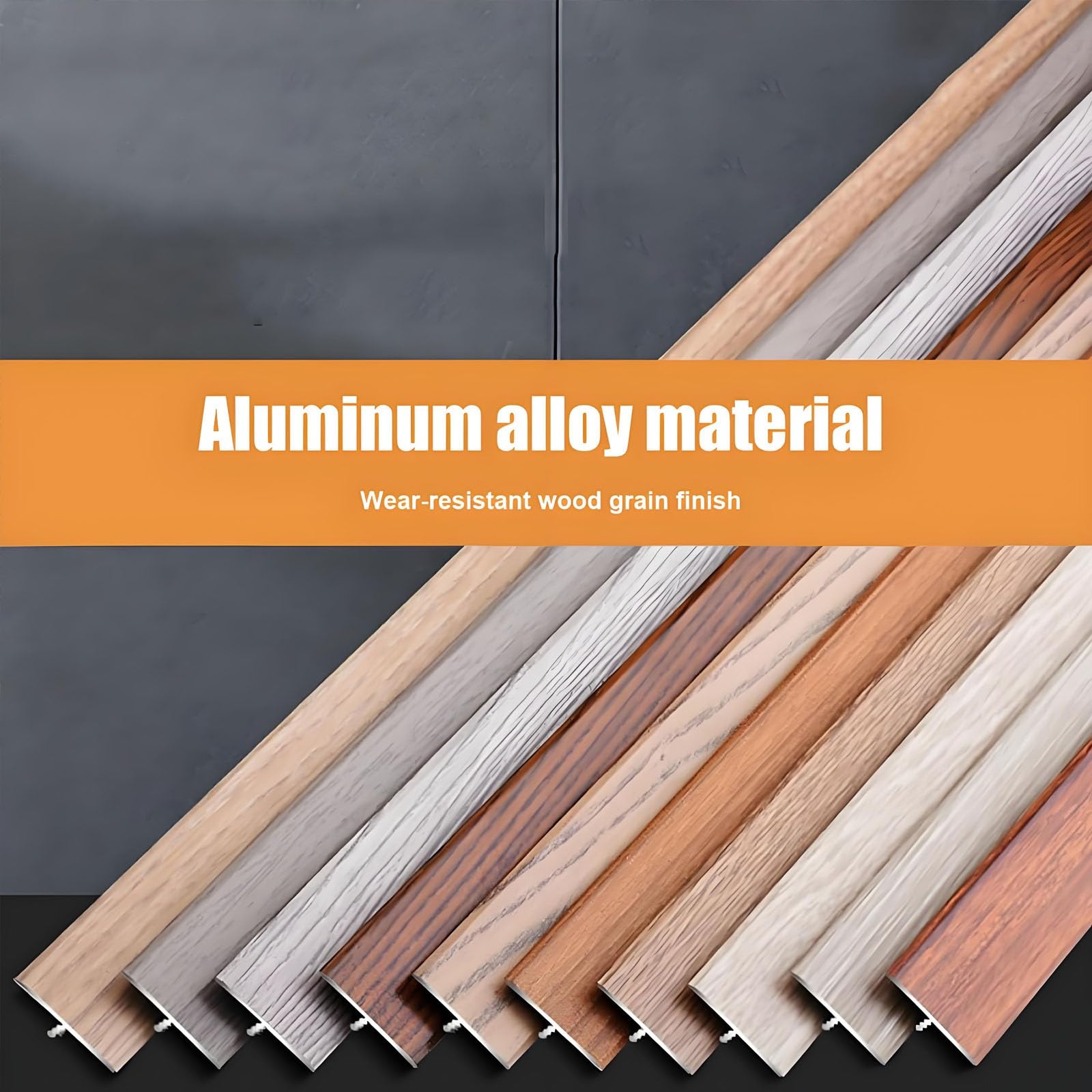 Aluminiowa listwa wykończeniowa w kształcie litery T, próg słojów jasnego drewna