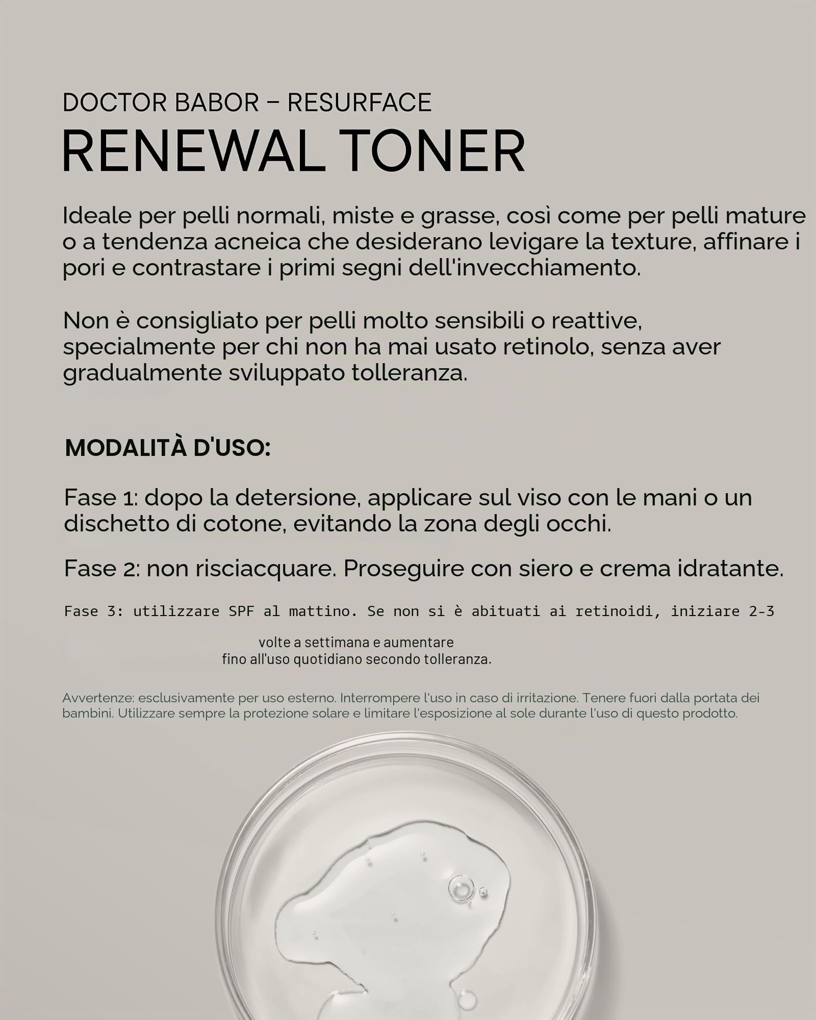 DOCTOR BABOR Renewal Toner | Tonico Rigenerante per il Viso con Retinolo | Favorisce il Naturale Rinnovamento della Pelle, Affina i Pori e Migliora l'incarnato | Vegan | 200ml