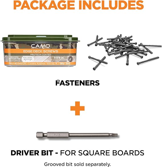 CAMO Edge Deck Screws, Hidden Fastening, 1-7/8, ProTech Coated (350 ct)