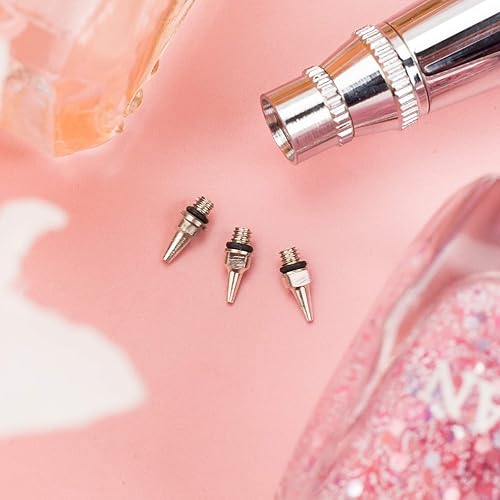 Miniatura 7 de ANCIRS 3 boquillas de aerógrafo de 0.008 in, 0.012 in, 0.020 in, boquillas de acero inoxidable, accesorios de repuesto para proyectos de aerógrafo