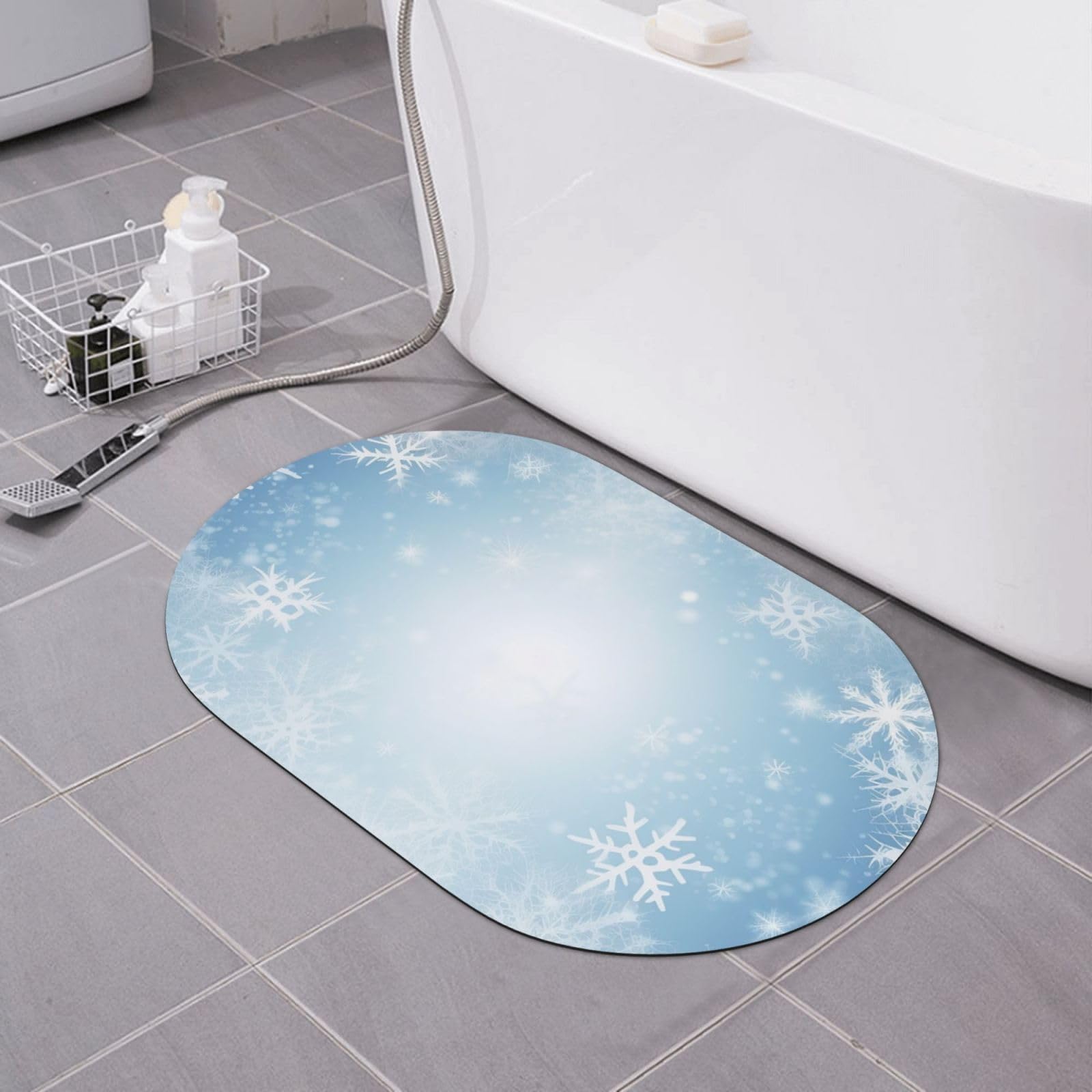 Paillasson blanc contre sol mouillé antidérapant pour douche et bain