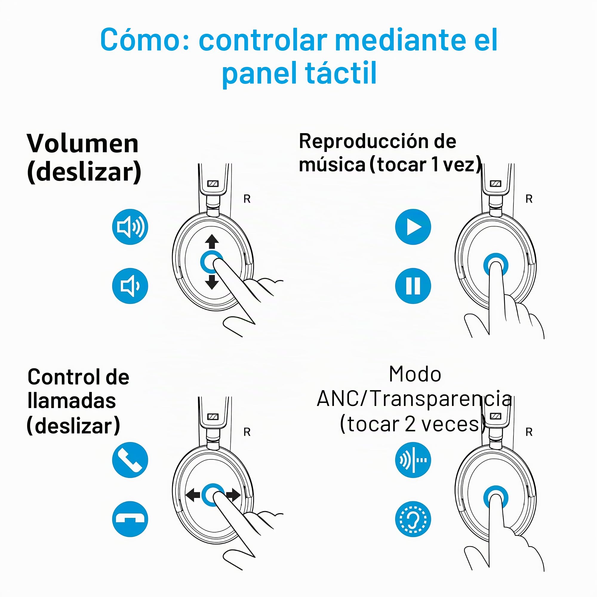 Sennheiser ACCENTUM Plus - Auriculares Bluetooth inalámbricos, función de Carga rápida, batería de 50 Horas de Tiempo de reproducción, ANC híbrido Adaptable, Color Blanco