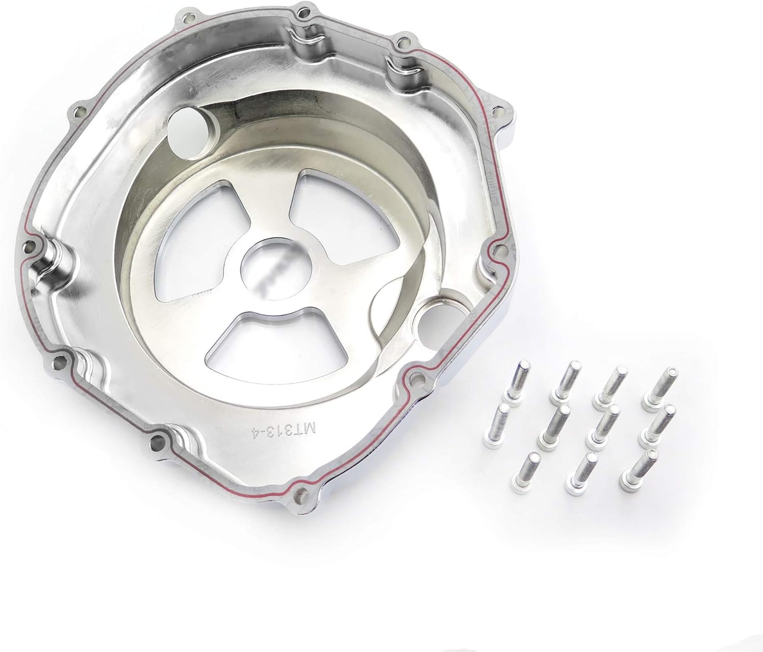 HONGK- Right Engine Clutch Cover See Through Compatible with Kawasak 06-14 Zx14R Zzr1400 w/gasket [B01NBF7SPG]