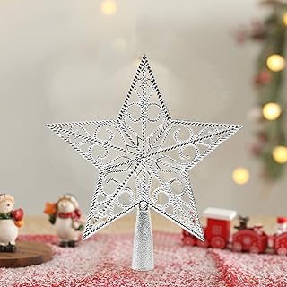 Novelty Festive Christmas Decorations Christmas Hollow Star Tree Topper Christmas Decoration Holiday Tree Top Shatterproof Hollow Star Decoration Holiday Christmas Tree Decoration