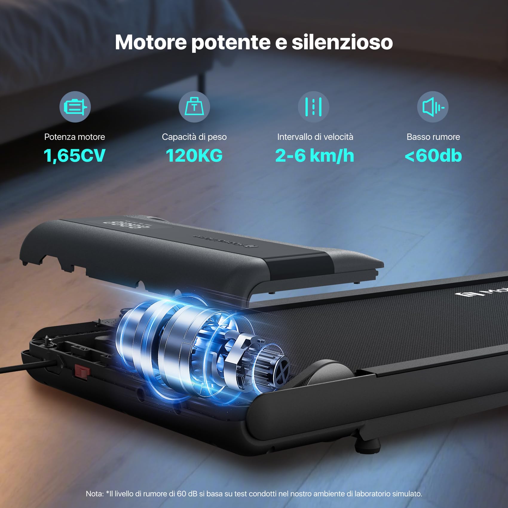 Mobvoi Walking Pad Tapis Roulant Intelligenza AI sotto la scrivania Portatile 2 in 1 per casa e ufficio Camminata Jogging Macchina da corsa, APP TicSports, telecomando Facile da riporre 6 km/h 120 kg
