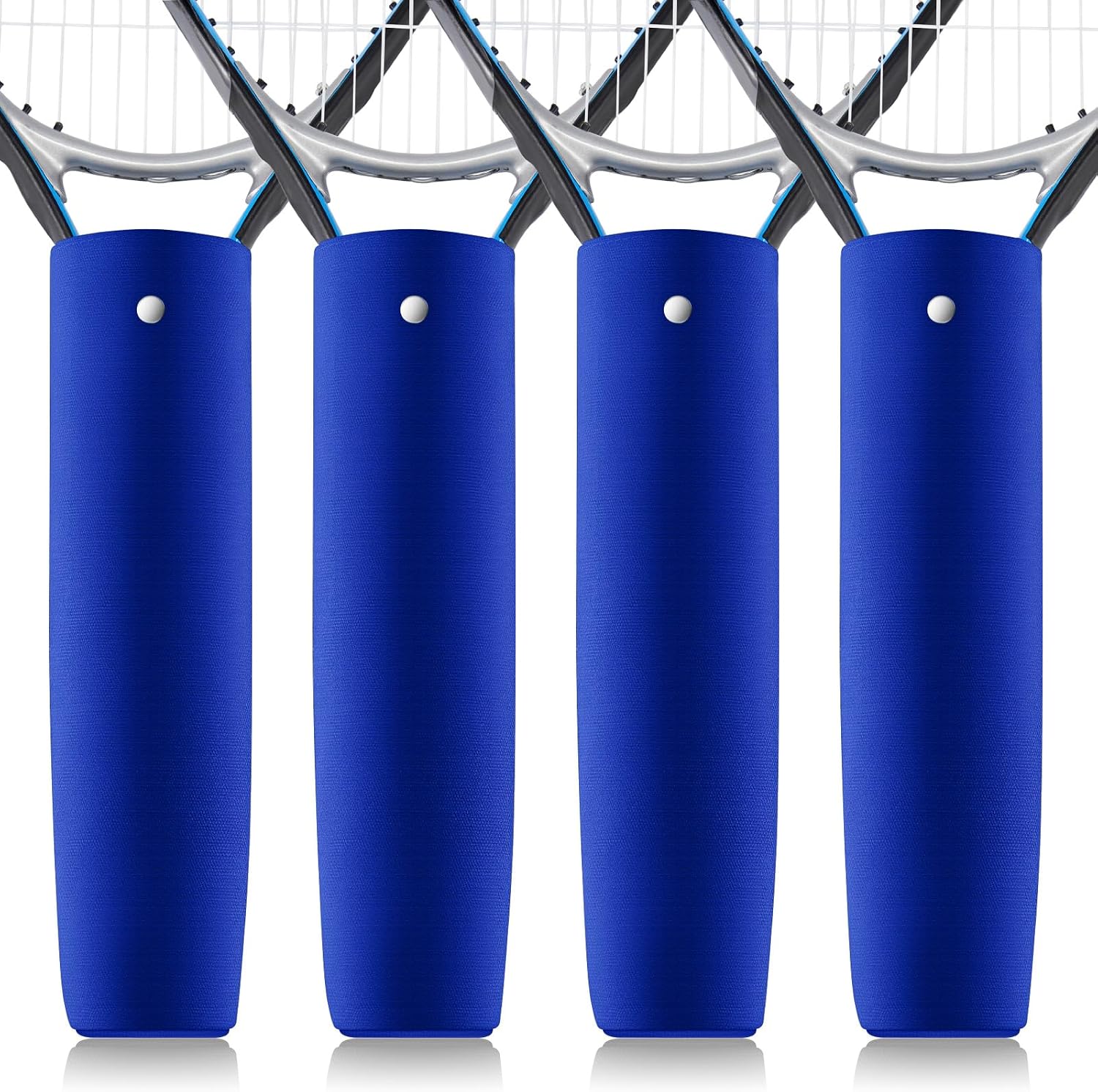 Blueweenly 4 Pcs Tennis Racket Handle Covers Tennis Racket Grip Cover Removable Protective Handle Wrap Non Slip Canvas Grip Protector for Active Players
