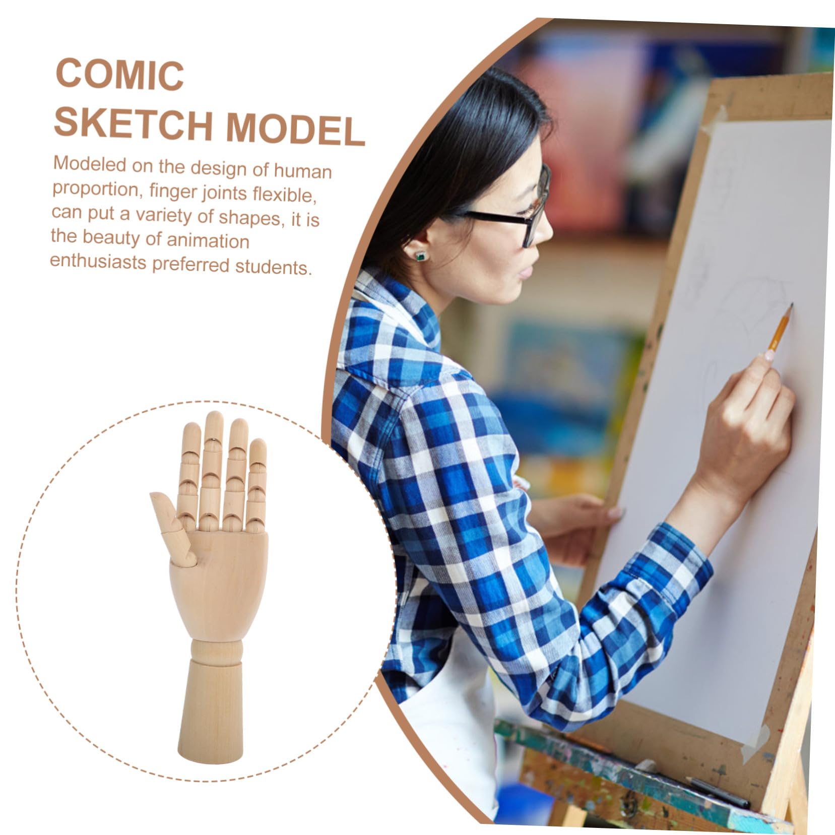 Bewegliche Holzhand Modell für Comic Skizzen und Zeichnen