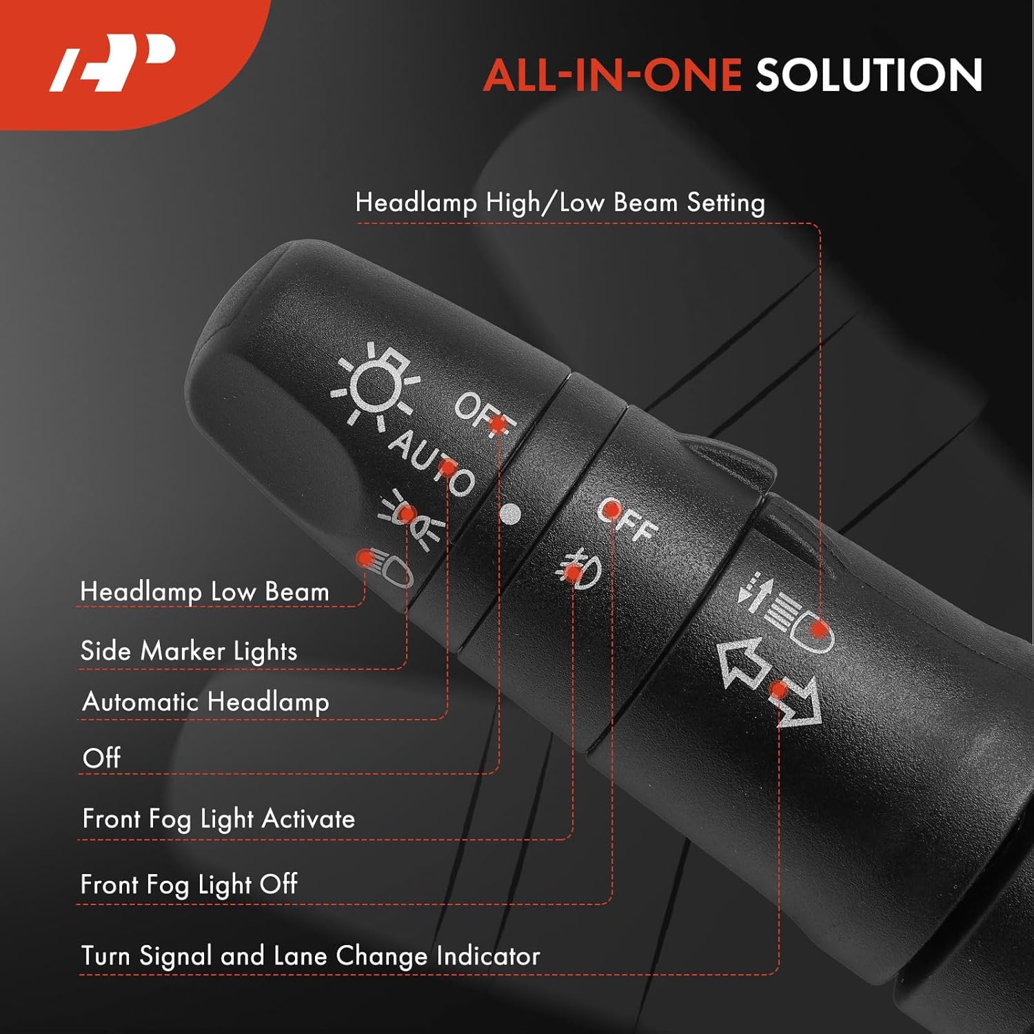 A-Premium Turn Signal Switch, Headlight Dimmer (Auto), Parking/Fog Light Multifunction Switch Lever Compatible with Infiniti G35 2006-2007, QX56 2007-2010, Nissan Armada 2008-2010, Titan 2008-2015