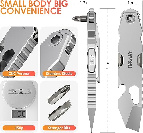 Miniatura 4 de EDC Palanca multiherramienta con destornillador de trinquete bidireccional, abridor de botellas, llave hexagonal, palanca, multiherramienta de