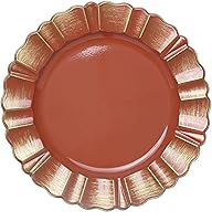 Vista 37 de Efavormart 6 Pack 13" Gold Acrylic Plastic Dinner Plate Chargers With Gold Brushed Wavy Scalloped Rim