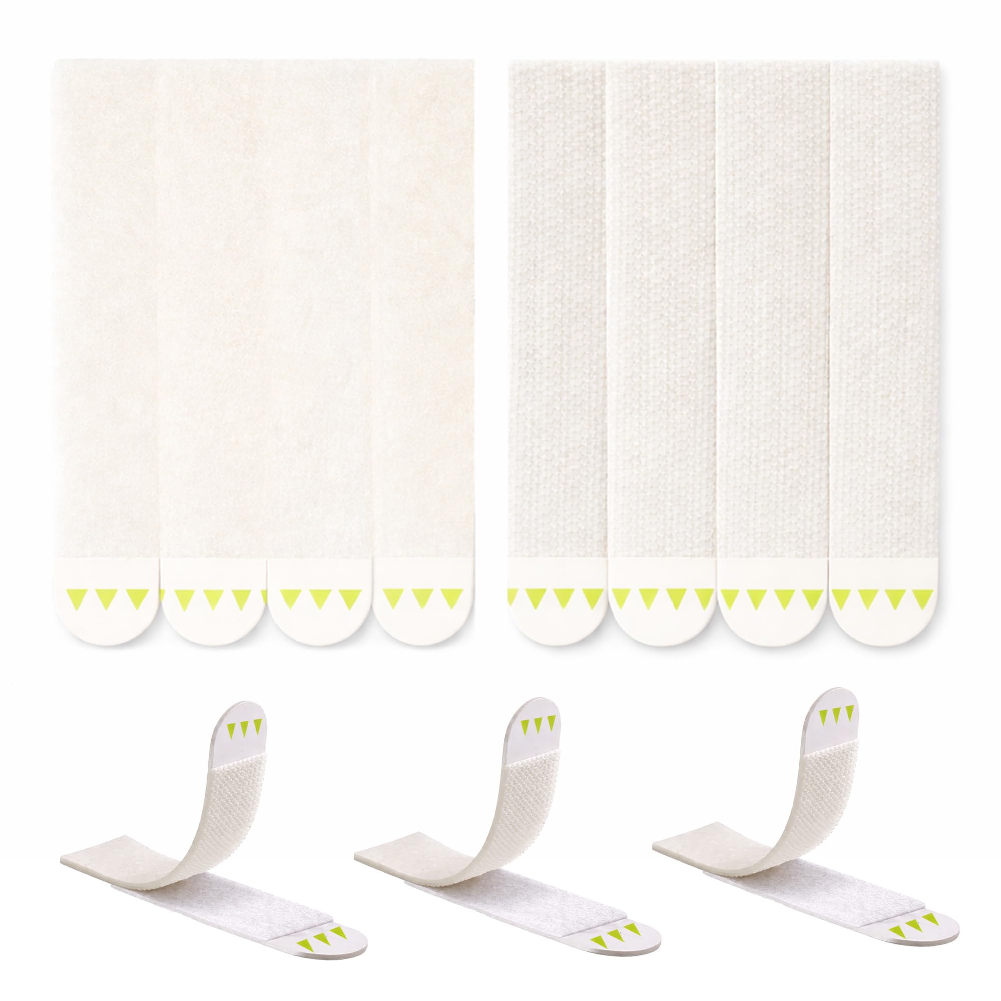 Navoys White 4Pc Picture Hanging Strips | Heavy Duty Adhesive Hooks & Loops, Damage-Free Wall Hanging For Frames, Mirrors & Decor | No Nails, Screws Or Tools Required (4)