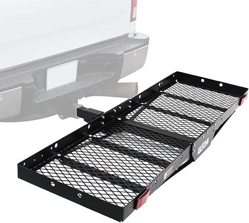 BEJONI Transportador de carga de bandeja de enganche de 60 pulgadas de largo x 20 pulgadas de ancho, capacidad de 750 libras, soporte de enganche