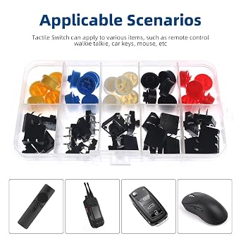 25 Pack Micro Momentary Tactile Push Button with Cap