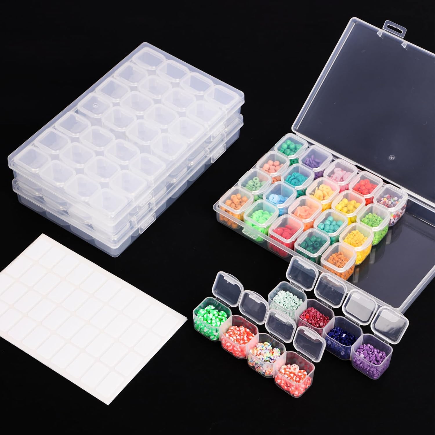 Diamond Art Painting Bead Storage 3 Pack 28 Grids Diamond Art Accessories Boxes Plastic Organizer, Bead Organizer-image-39