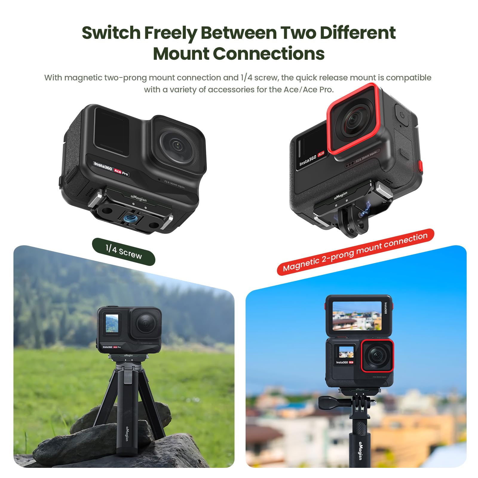 Amazon.com : Gaekol Ace Pro Quick Release Mount, Snap-On Magnetic 