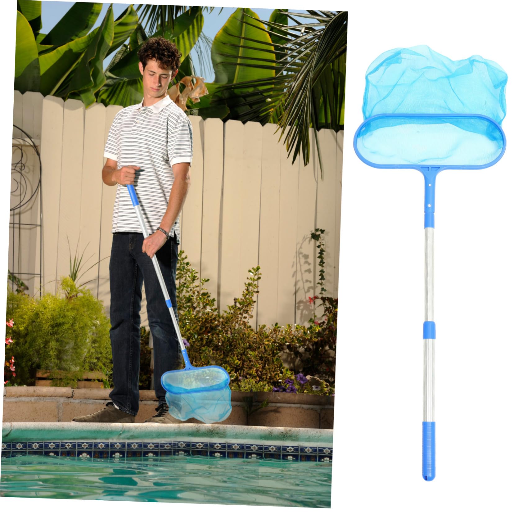 PartyKindom Recogedora para Limpieza Skimmer De Piscina Telescópica Accesorios para Piscina Equipo De Limpieza De Piscina para Piscina Cesta para Skimmer De Piscina