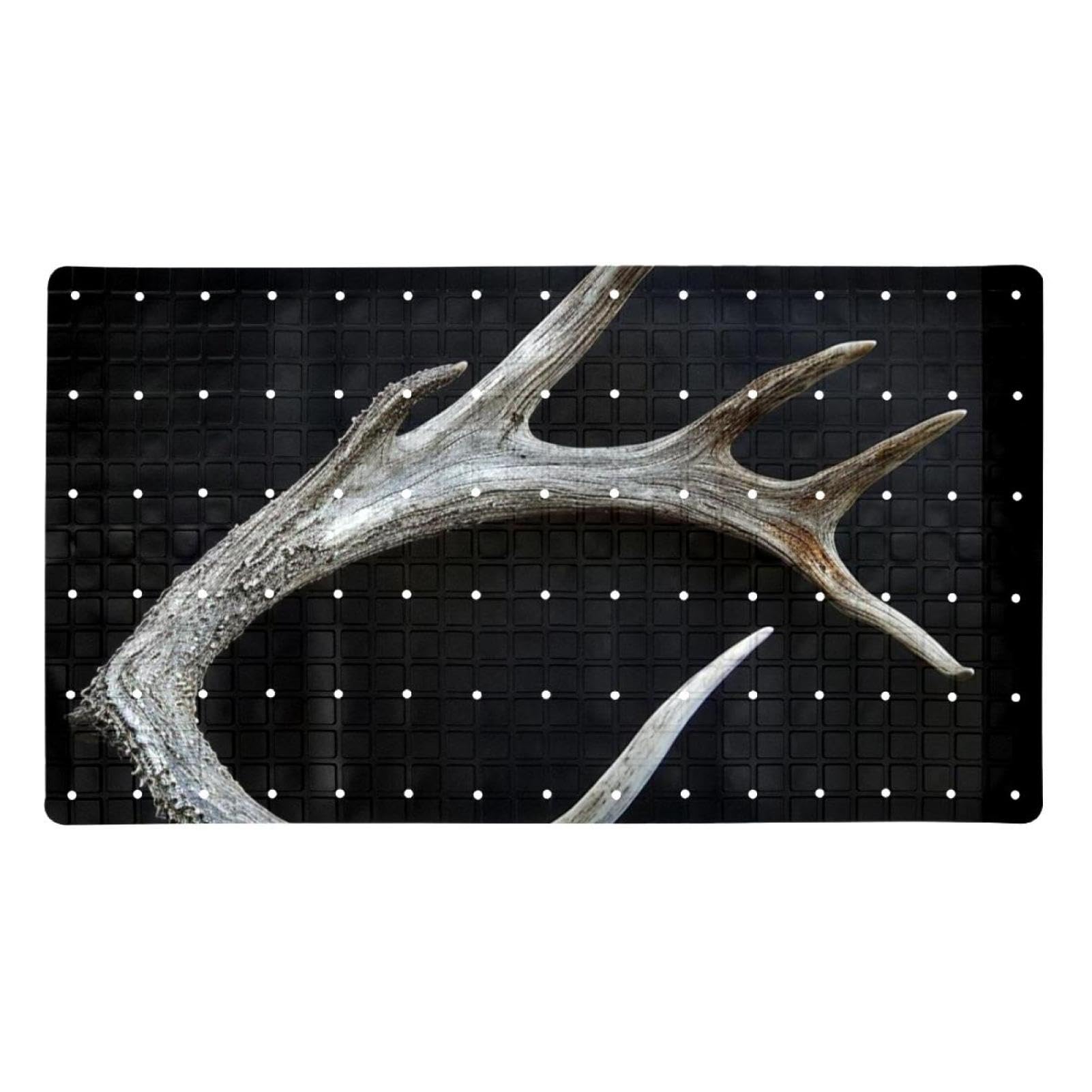 Tapis de bain antidérapant Real Elk Antler en PVC long pour douche familiale
