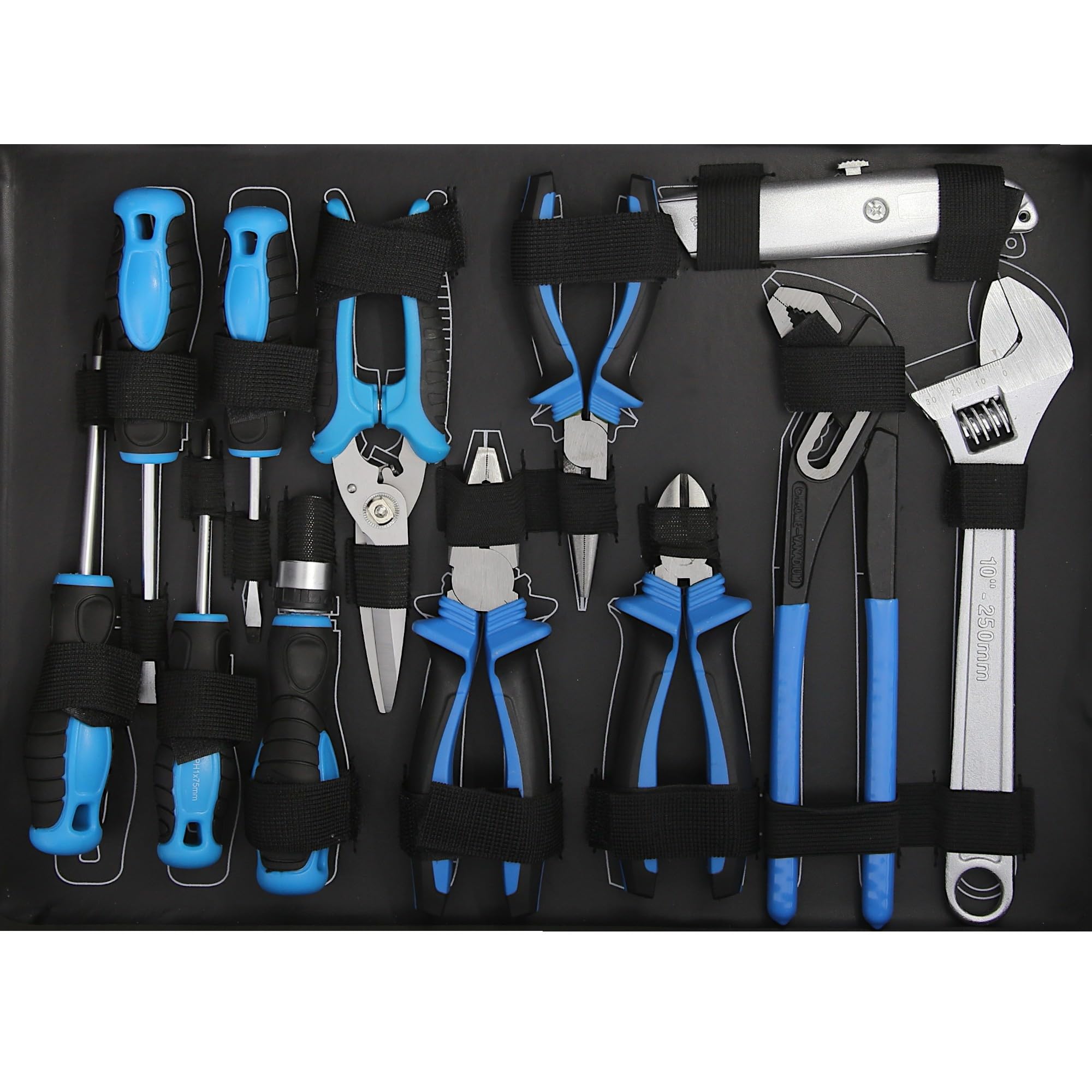 ATF Premium Werkzeugkoffer/Werkzeug-Set gefüllt 95-tlg CV, Ratsche, Steckschlüssel, Gabelschlüssel, Bits, Schraubendreher und Zangen, Ideal für Umzug, Geschenkidee, Alu-Koffer bestückt