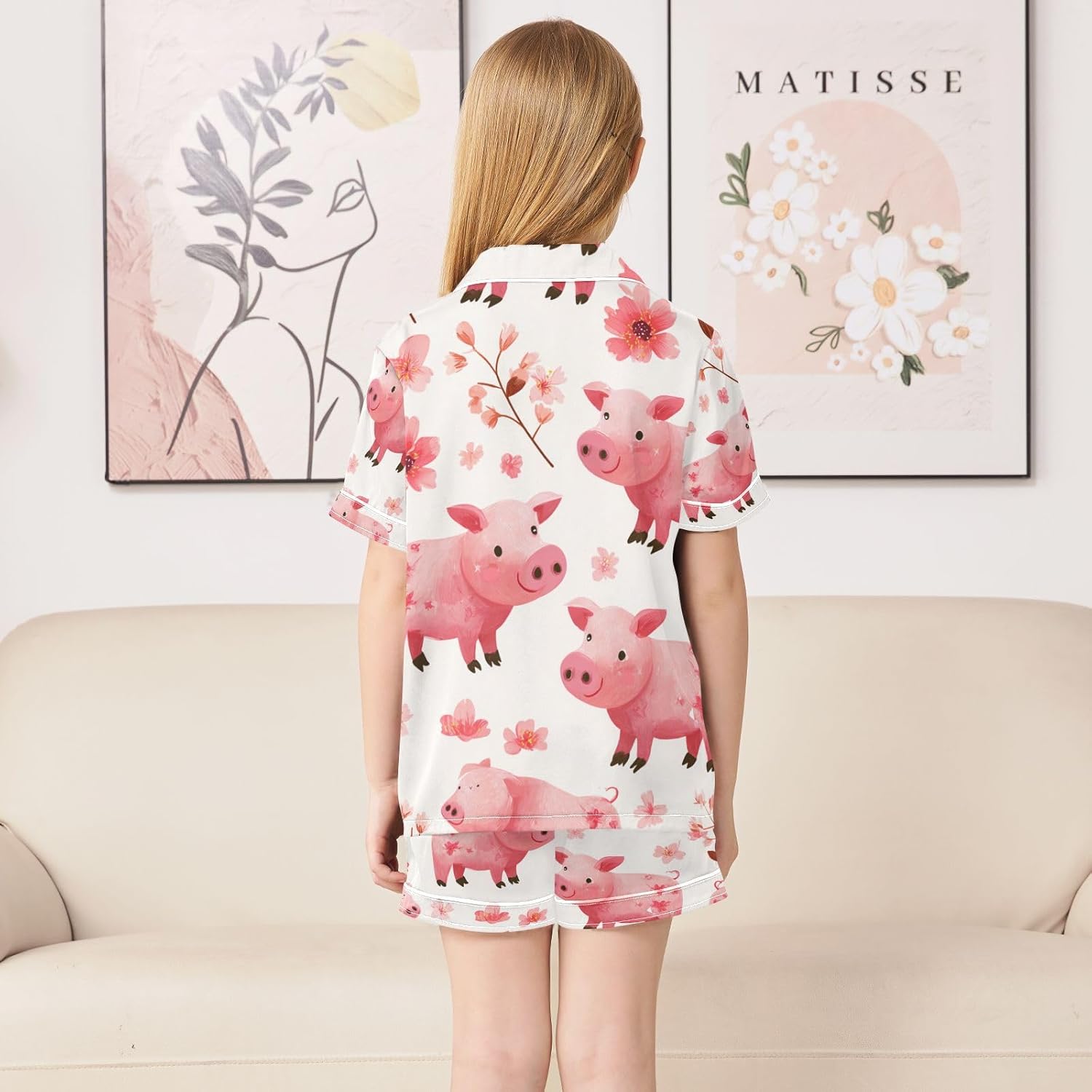 Silk Pajamas Sets Soft Satin 2 Piece Pjs Set Short Sleeve Sleepwear Nightwear