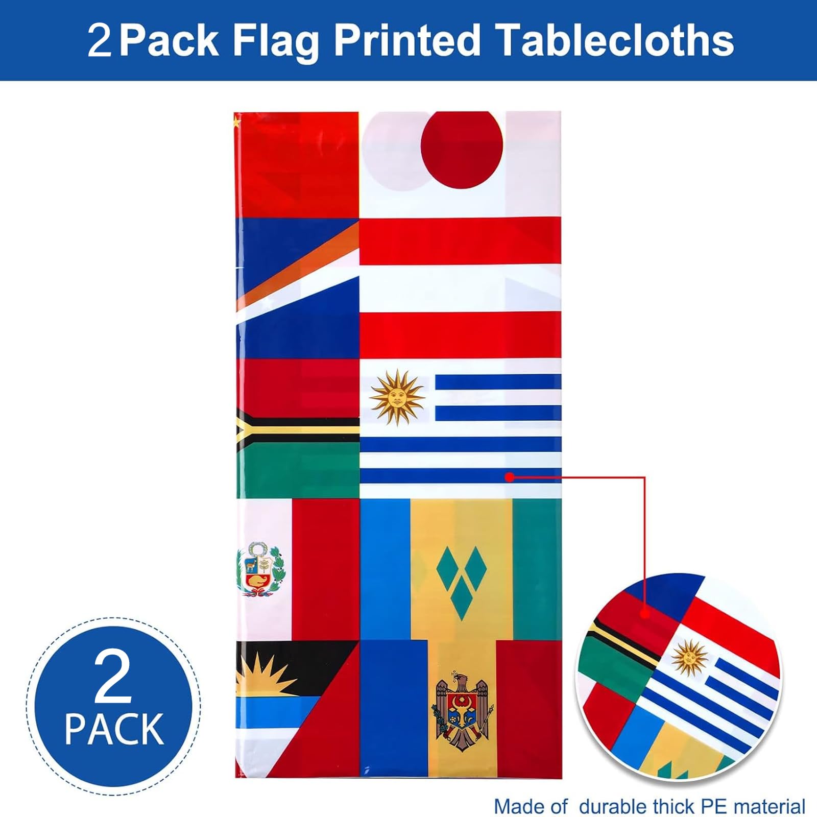 2 Pcs World Cup Football 2026 Tablecloth Fro Large Size for Parties And Events Game Day Parties And Events - Image 4