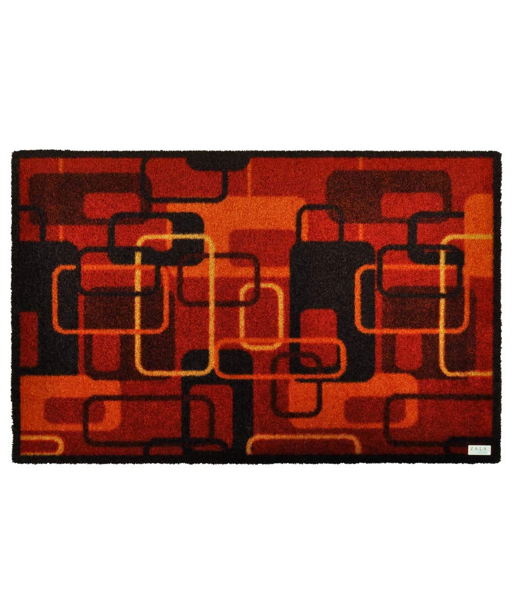 Paillasson rétro grande taille tapis entrée terra rouge Zala Living