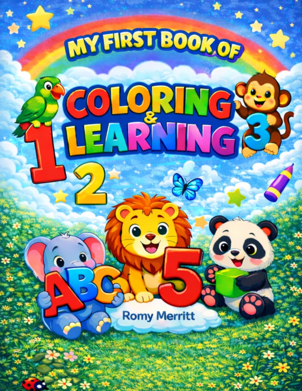 My First Book of Coloring&Learning: A Fun and Educational Coloring Book with Animals, Letters, Numbers and Shapes