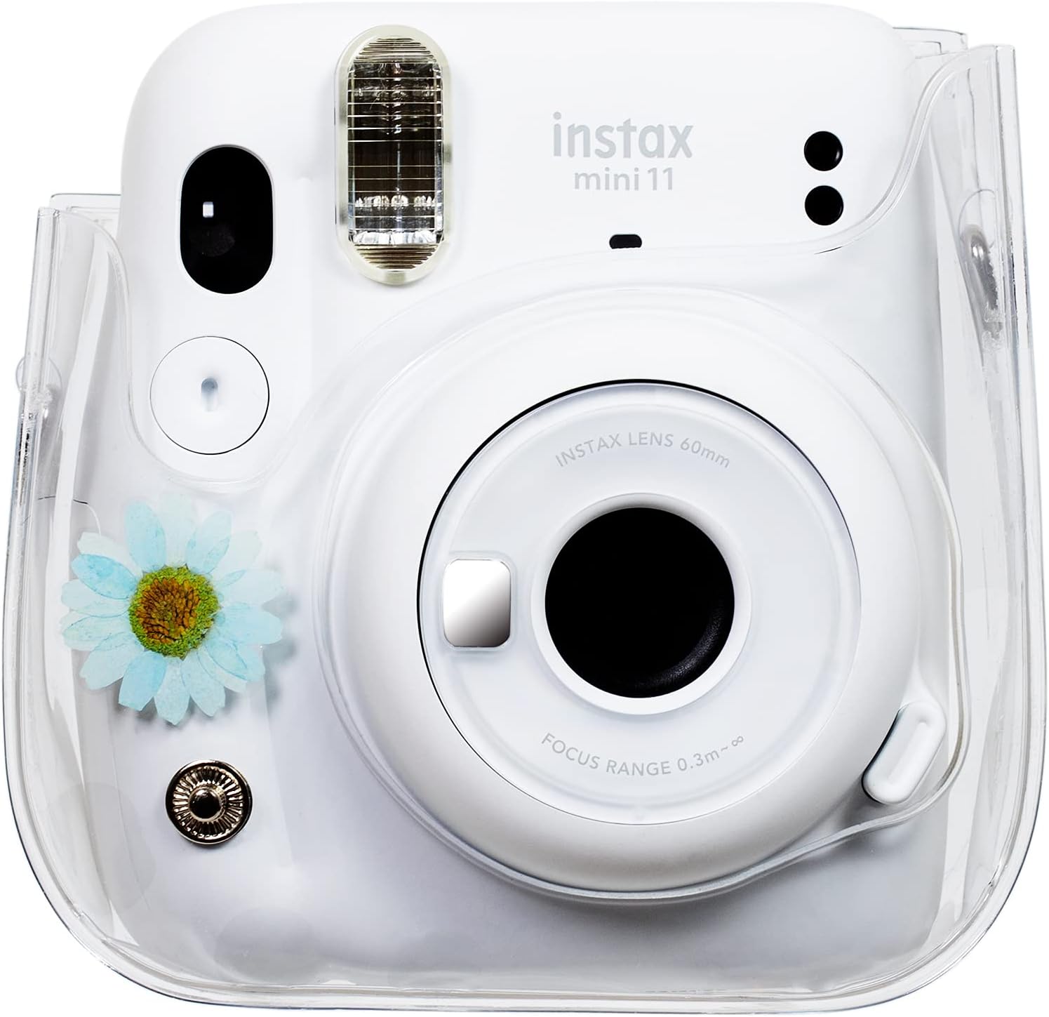 QUEEN3C Dry Flower Instant Mini 11 Protective & Portable Case, Designed for Mini 11 Instant Camera Also Compatible with Mini 9, Mini 8 Instant Camera. (Case Only, Blue Daisy)