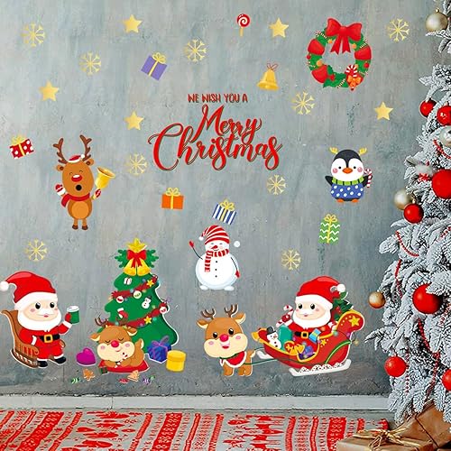 Miniatura 3 de Calcomanías de pared de Navidad, calcomanías de pared de Navidad extraíbles, calcomanías de pared de Navidad, calcomanías de pared de Navidad,