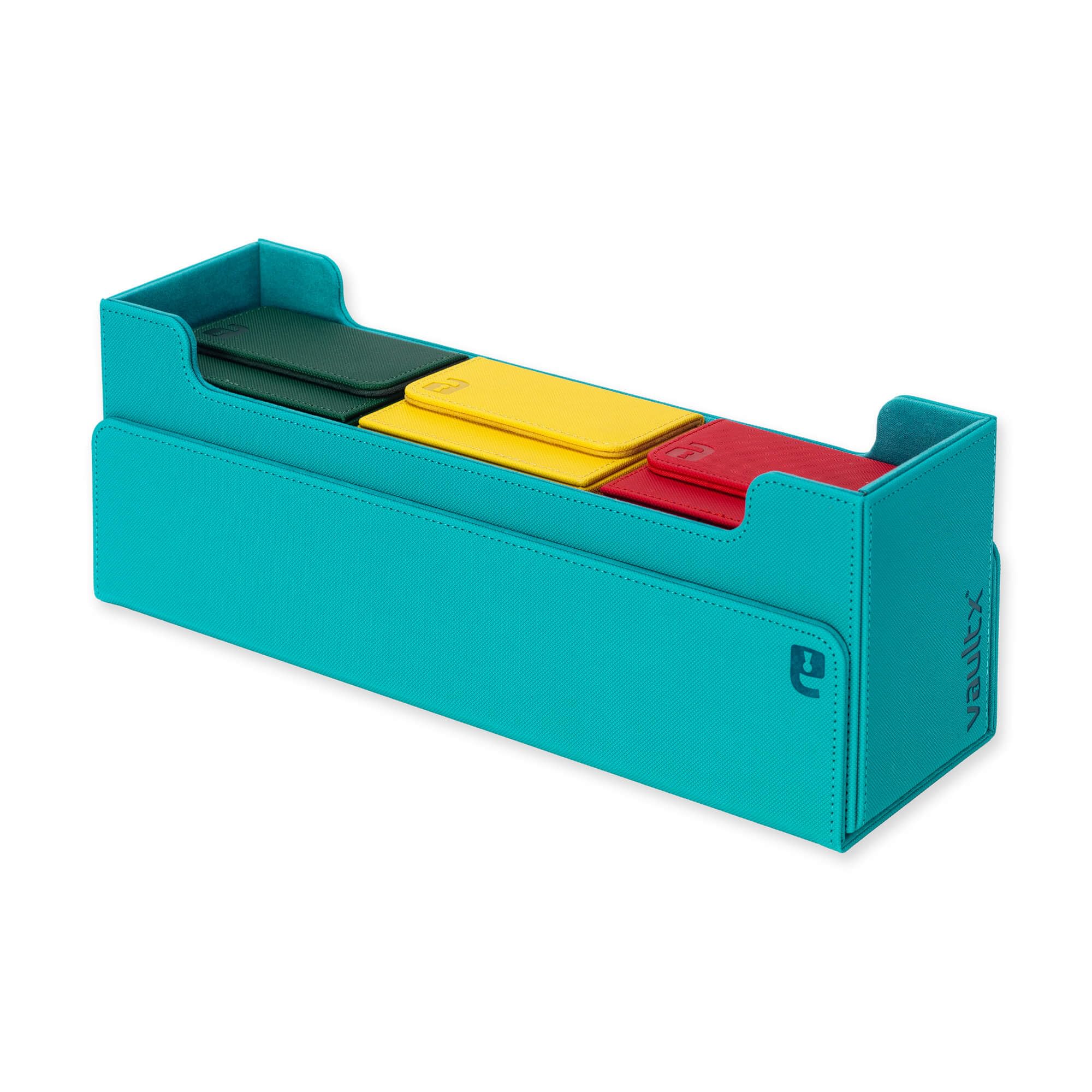 Vault X Scatola di Stoccaggio per Carte da Collezione, Materiale Exo-Tec, Coperchio Magnetico, Divisori e Imbottiture in Schiuma, Per Organizzare Deck Box, Toploader, Carte con Bustine, (Verde acqua)