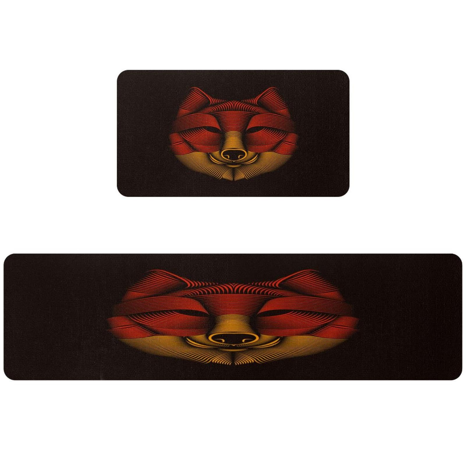 Tapis de cuisine loup : lot de 2 tapis antidérapants et lavables pour votre maison