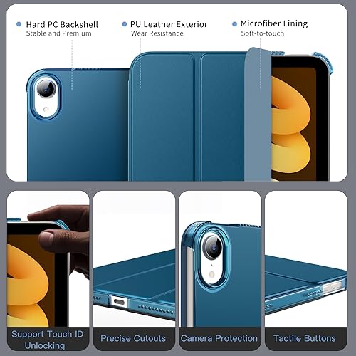 Miniatura 148 de MoKo Funda para iPad mini 7 (A17 Pro) Generation Case 2024, iPad mini 6 2021, funda delgada y ligera de 8.3 pulgadas de carcasa de policarbonato