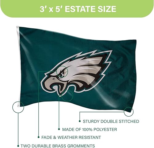 Miniatura 213 de NFL Dallas Cowboys - Bandera duradera de 3 x 5 para exteriores con ojales, bandera y pancarta resistentes para jardín al aire libre y patio, bandera