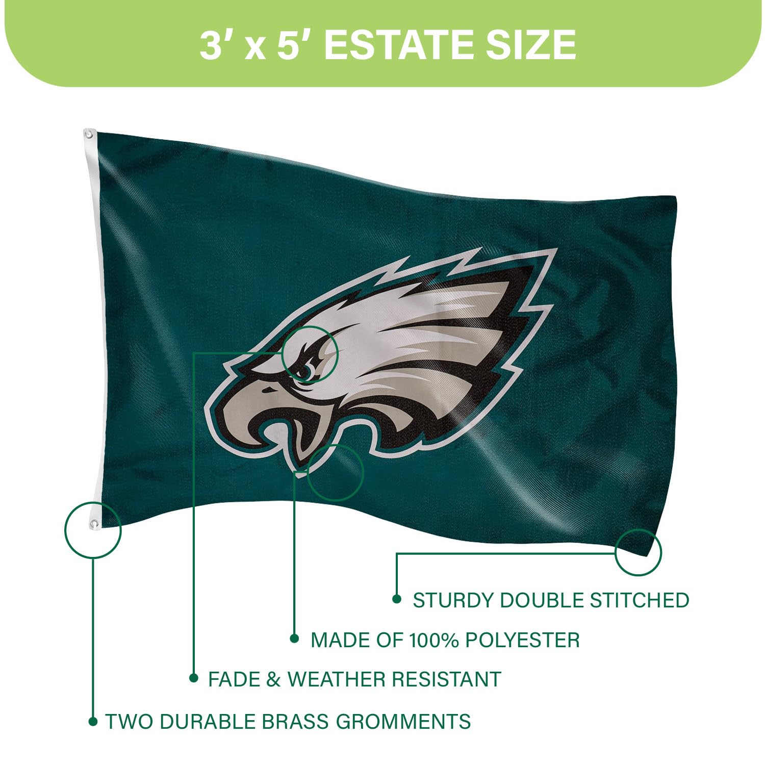 Amazon.com : Team Sports America NFL Philadelphia Eagles 3 x