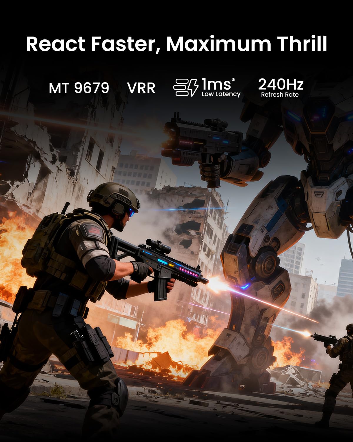 JMGO N3 Ultimate Projektor 4K Triple Laser, 5800 lumenów ISO, Google TV z Netflix, Lens Shift, zoom optyczny, zmotoryzowany gimbal AI, Dolby Vision, 300″, kontrast 20000:1, gaming 1ms, VRR, ALLM