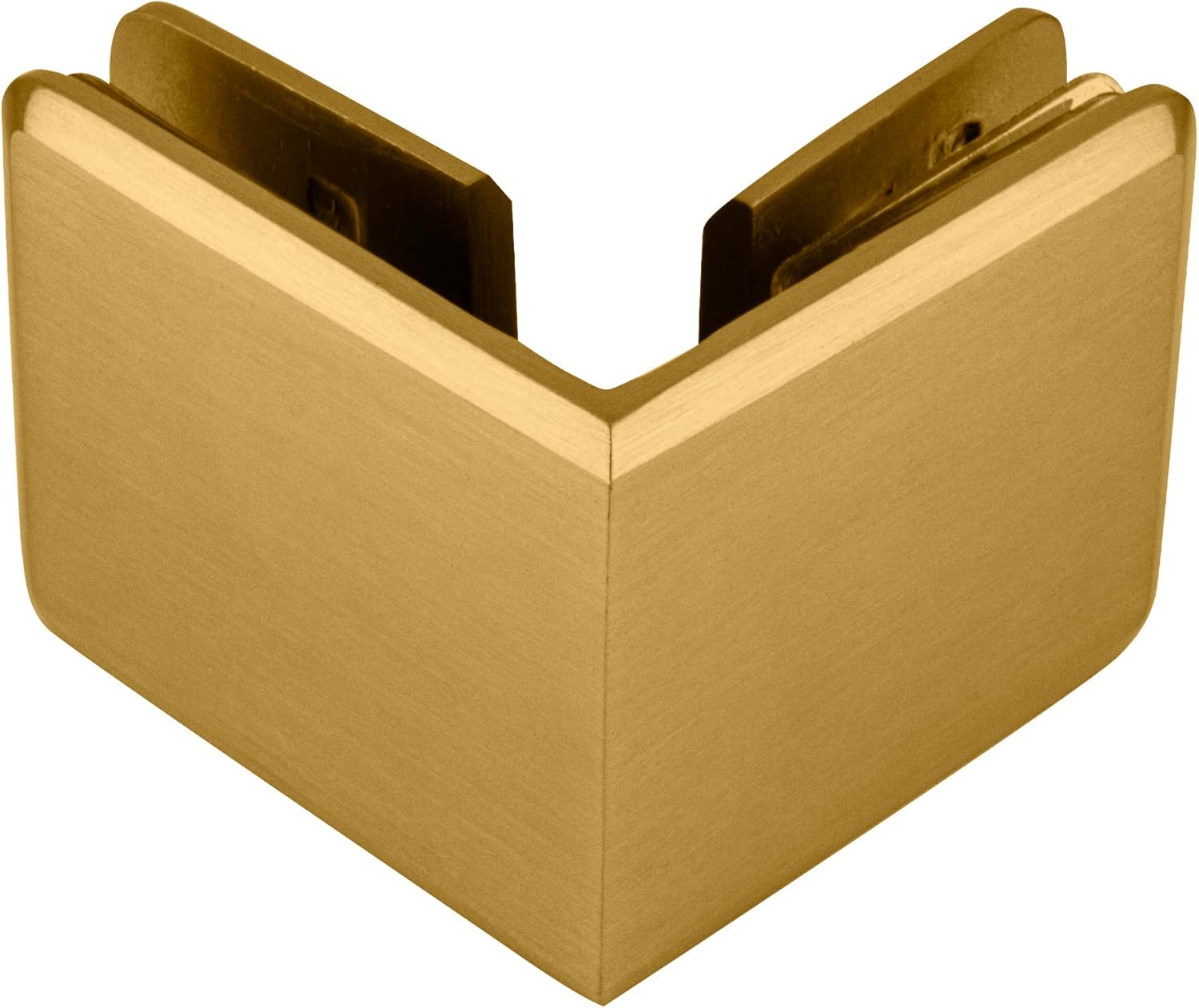 C.R. LAURENCE BGC90SB CRL Satin Brass Beveled Style 90 Glass-to-Glass Clamp