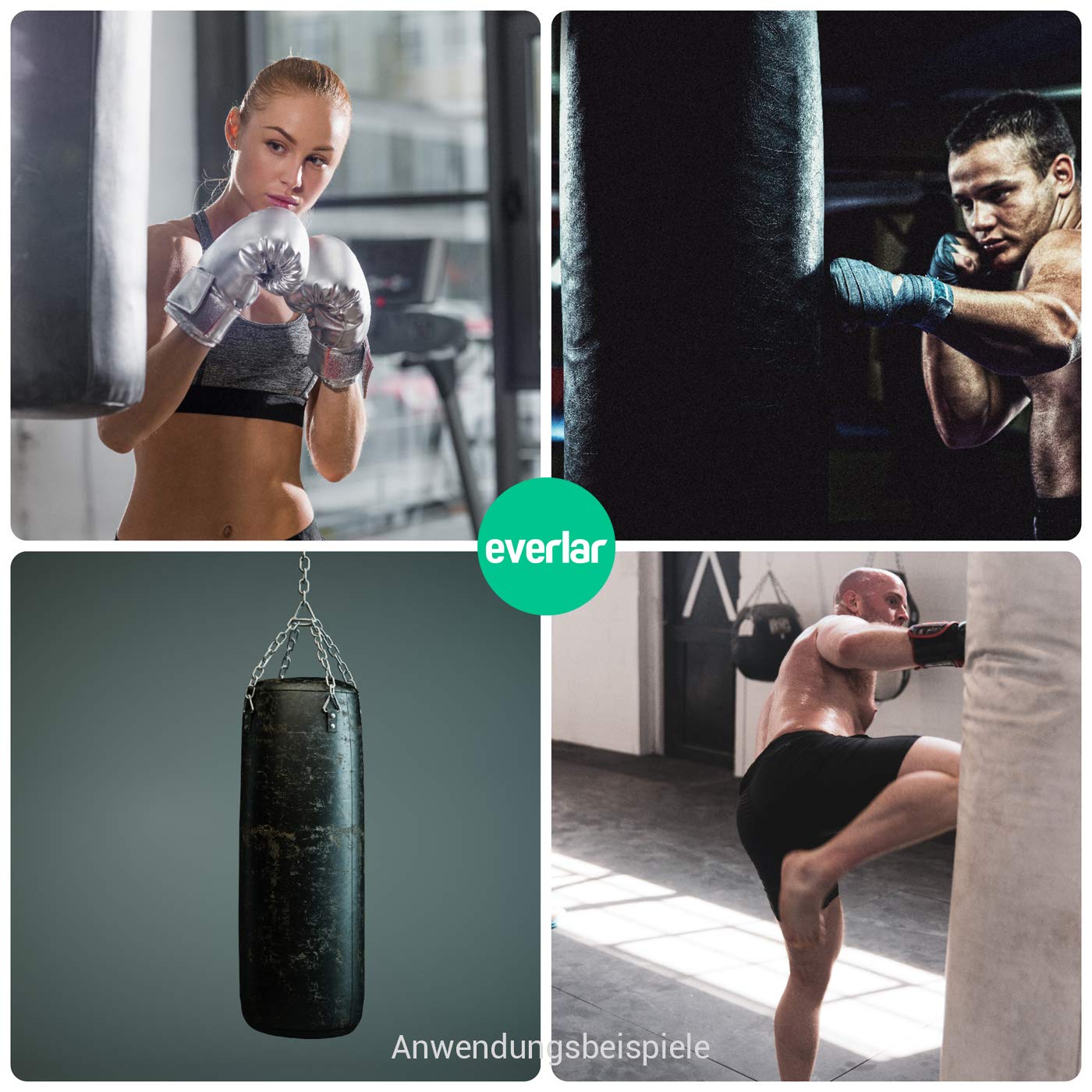saco de boxeo antichoque muelle incl. 2 mosquetones I Calidad Made in EU I perfecto accesorios para Saco de boxeo y suspensión de saco de arena I 130 kg
