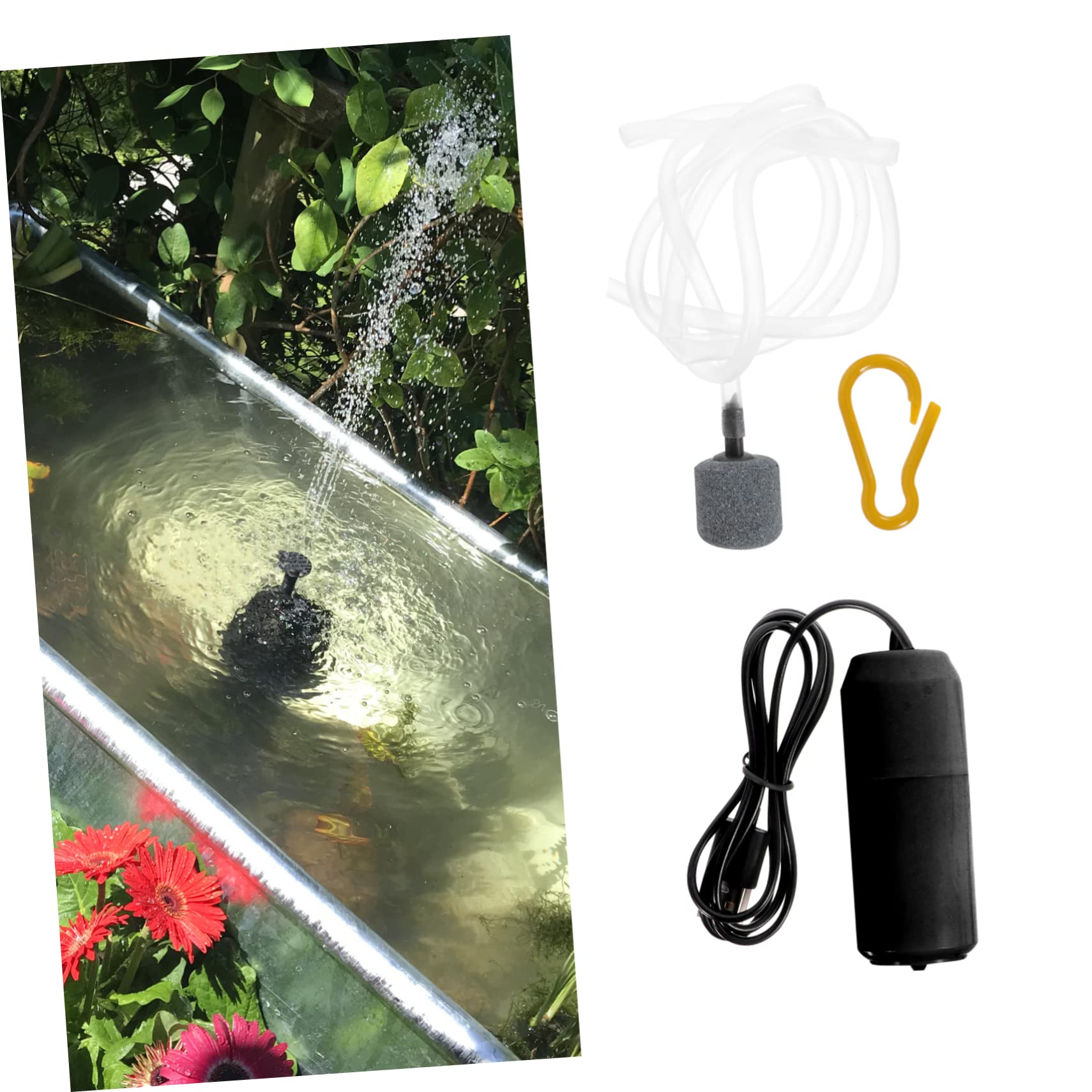 BESPORTBLE de oxigeno Pecera Portable Air Pump Fish Tank Aquarium pequeña de Agua Tanque de oxigeno portatil burbujeador de Acuario portátil de Agua de Acuario USB