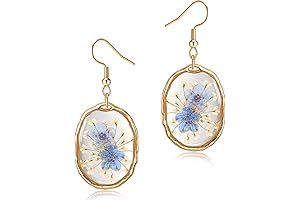 KBFORU Pressed Flower Earrings: Delicate Floral Adornments
