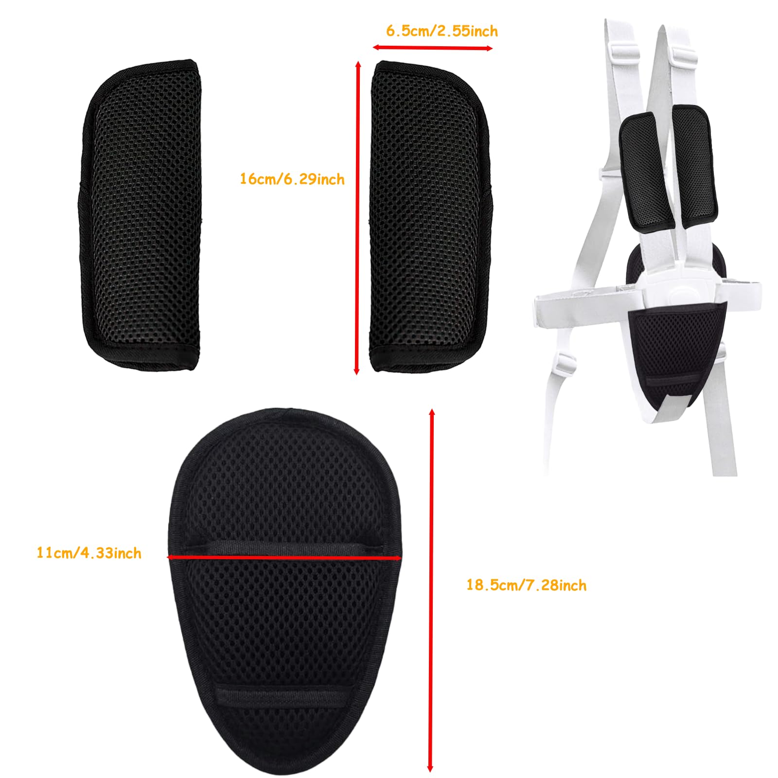 3 Pack Car Seat Strap Covers,Car Seatbelt Crotch Cushion for Newborns Infants Kids,Car Seat Belt Kit,Soft Seat Belt Strap Covers Universal